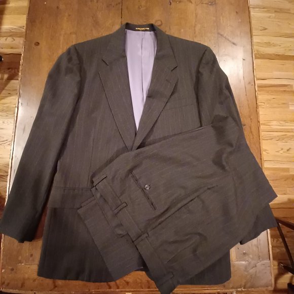 Vintage 90s H. Freeman Gray Pinstripe Suit - Picture 1 of 12